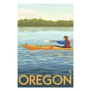  Oregon, Kayak Scene Giclee Poster Print, 24x32