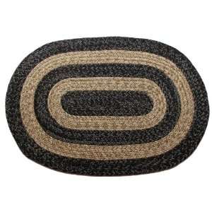     Country Black & Brown   Oval Braided Rug (3 x 5)