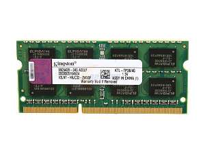    Kingston 4GB 204 Pin DDR3 SO DIMM Unbuffered DDR3 1333 