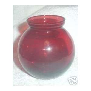 Vintage Royal Ruby Glass Ball Vase 