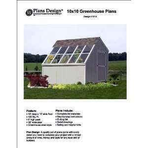 10 x 10 Backyard Storage Shed / Garden Greenhouse Project Plans 