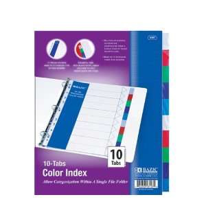  BAZIC 3 Ring Binder Dividers with 10 Color Tabs Office 