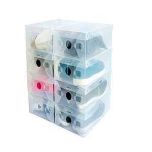  Clear Plastic Shoe Storage Boxes Shoes Container Organizer 