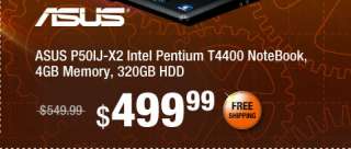 ASUS P50IJ X2 Intel Pentium T4400 NoteBook, 4GB Memory, 320GB HDD