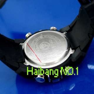New OHSEN Mens Quartz Digital Analog Stop Sport Wrist Watch Black 