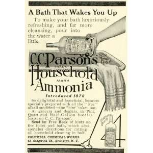  1909 Ad Columbia Chemicals C. C. Parons Ammonia Cleaner 
