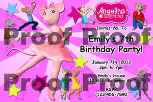 Angelina Ballerina Birthday Invitation  