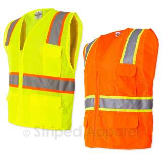   Safety Vest Ultra Cool Multi Pocket Lime Orange M 5XL 1195 1196 ANSI