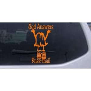  Orange 4.8in X 3in    God Answers Knee mail Girl Christian 