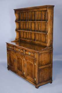 Antique Oak Welsh Dresser Plate Rack Cupboard Cabinet English Kitchen 