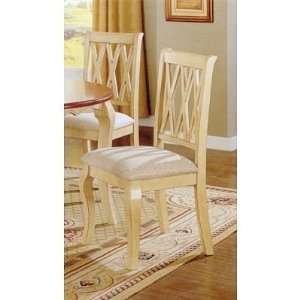   Antique Ivory Finished Diamond Back Dining Chairs Furniture & Decor