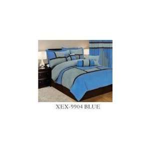  High Quality Aqua Blue Queen Soft Micro Suede Comforter Set Bedding 
