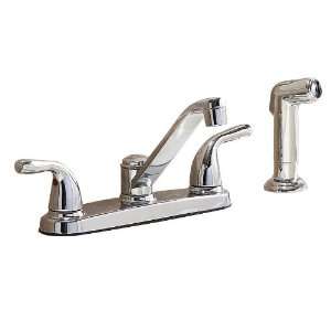  AquaSource Chrome 2 Handle Low Arc Kitchen Faucet with 