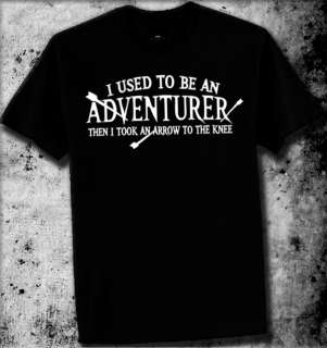 SKYRIM FUNNY ARROW TO KNEE TSHIRT SIZES S 5X SKYRIM T SHIRT ADVENTURER 