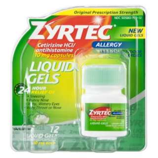 Zyrtec 10mg Allergy Liquid Gels   12 Count.Opens in a new window
