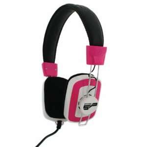   Spitfire Square Sound Black/Pink/White Stereo Headphones Electronics
