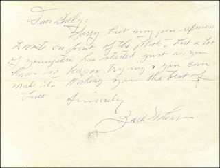 ZACK WHEAT   AUTOGRAPH LETTER SIGNED CIRCA 1960  