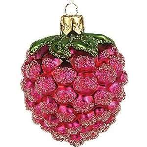  Raspberries Polish Glass Christmas Ornament, Set of 2 