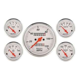 New Auto Meter Arctic White Sereis Mechanical 5 Gauge Gauge Set, 3 1/8 