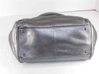 Makowsky Silver Vivian Leather Satchel Handbag  