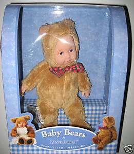 ANNE GEDDES BABY BOY BEAR COLLECTION DOLL 8 ADORABLE  