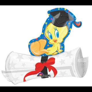 Big Tweety Bird Grad on Diploma Helium Mylar Balloon 33x27   Click 