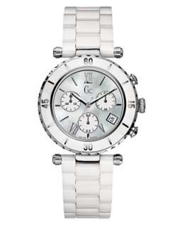   Timepieces Watch, Womens Chronograph White Ceramic Bracelet G43001M1