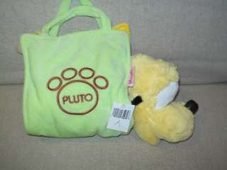 NEW DISNEY WORLD TOTE A TAIL BABY PLUTO PLUSH WITH CARRY TOTE AND BONE 
