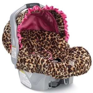  Baby Bella Maya Infant Car Seat Cover in Leopard with Pink 