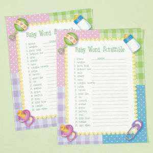 24 Baby Shower Party Game BABY WORD SCRAMBLE   NEW  
