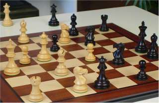 Deluxe Staunton Chess Set Ebonized 3.75 & Deluxe Board  