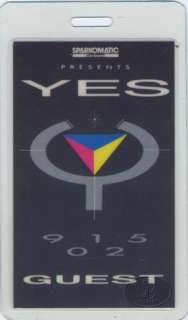 Unused GUEST laminated backstage pass for the YES 1984 90125 TOUR.