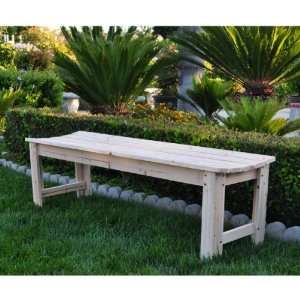  Backless Cedar Garden Bench (Natural) (18.25H x 60W x 17 