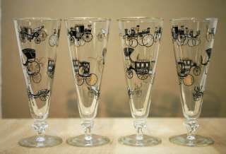 Libbey Horseless Carriage Pilsners Beer Glass (4)  