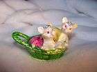 Kittens In Basket Bejeweled Swarovski Jewel Trinket Box  