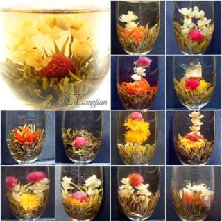   * 10 Kinds Blooming Flower Flowering Green Artistic Tea Ball HANDMADE