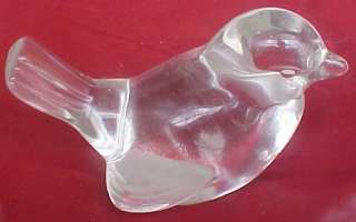Clear Glass 3D Bird Paperweight Figurine  