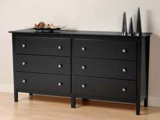 Bedroom Furniture 6 Drawer Dresser Chest   Black   NEW  
