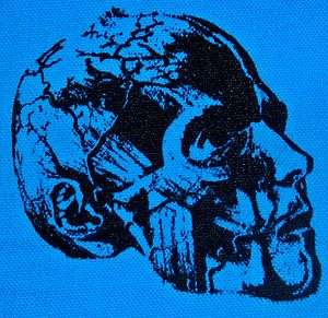 Blue ANATOMICAL HEAD ~CANVAS PATCH~ Horror gore b movie cult classic 