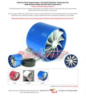 AIR INTAKE TURBONATOR SINGLE FAN GAS/FUEL SAVER   BLUE  
