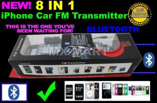 BLUETOOTH FM CAR CHARGER TRANSMITTER FOR IPHONE IPOD  