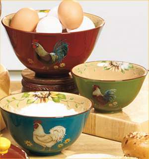 Rooster Mixing Bowls Country Farm Kitchen Serving Bowls  