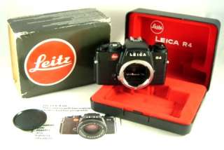 Leica R4 SLR Film Black Camera Body with case / box / brochure EXC++ 