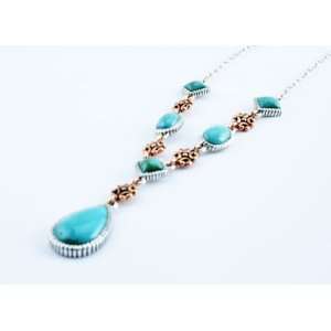    Barse Sterling Silver Turquoise and Copper Necklace Jewelry