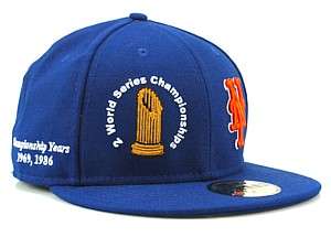 New York Mets Champions Rings Fitted Hat New Era 7 1/8  