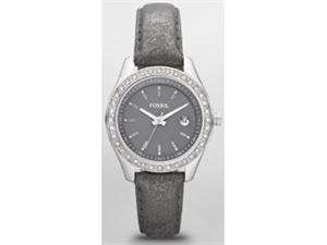 Fossil Womens ES3025 Black Calf Skin Analog Quartz Watch with Black 