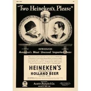  1937 Ad Heineken Imported Holland Beer Gentlemen Austin 