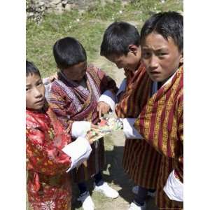 Bhutanese Children, Buddhist Festival (Tsechus), Haa Valley, Bhutan 