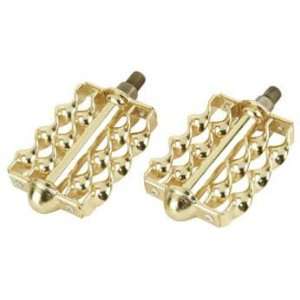  Bike  Bicycle Double Flat Twisted Pedals Gold Sports 