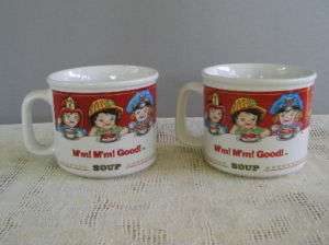 Set of 2 Campbell Soup Kids 1993 Soup Mugs CUTE  